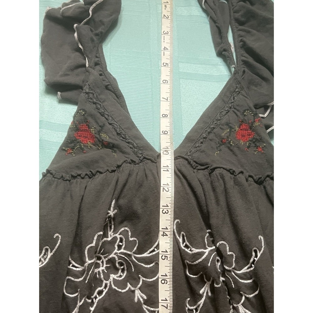Kimchi Blue Urban Outfitters Kristy Babydoll Embroidered Tank Gray S Festival - Picture 6 of 7